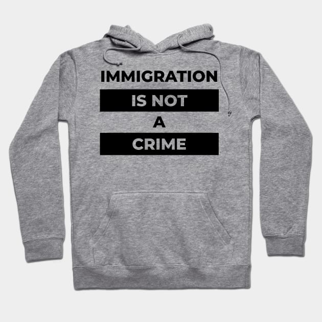 Immigration Is Not A Crime (Black Print) Hoodie by the gulayfather